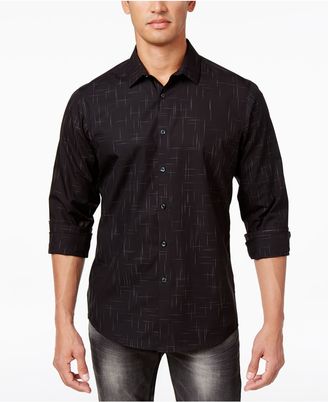 INC International Concepts Men's Non Iron Cross Hatch Cotton Shirt, Created for Macy's