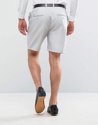 Bershka Smart Tailored Shorts In Light Grey