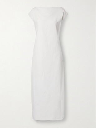 KHAITE Ayame Open-back Cotton-canvas Midi Dress - White