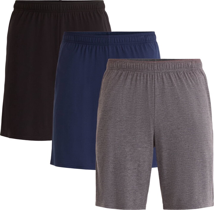 Athletic Works Men's Tri Blend Active Shorts, 3-Pack, Sizes XS-5XL