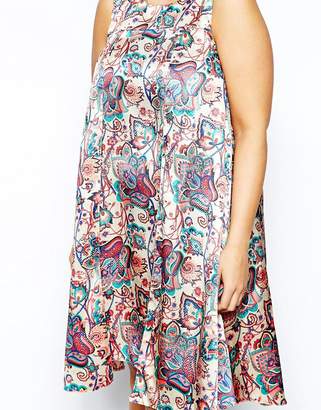 ASOS Curve CURVE Exclusive Swing Dress With Split Front In Paisley