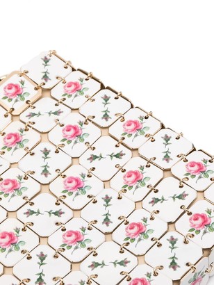 Paco Rabanne Laser Cut Floral Print Shoulder Bag