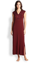 Thumbnail for your product : Josie Natori Fuji Satin-Trimmed Jersey Long Gown