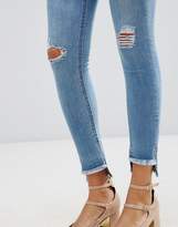 Thumbnail for your product : Miss Selfridge Distressed Step Hem Jeans