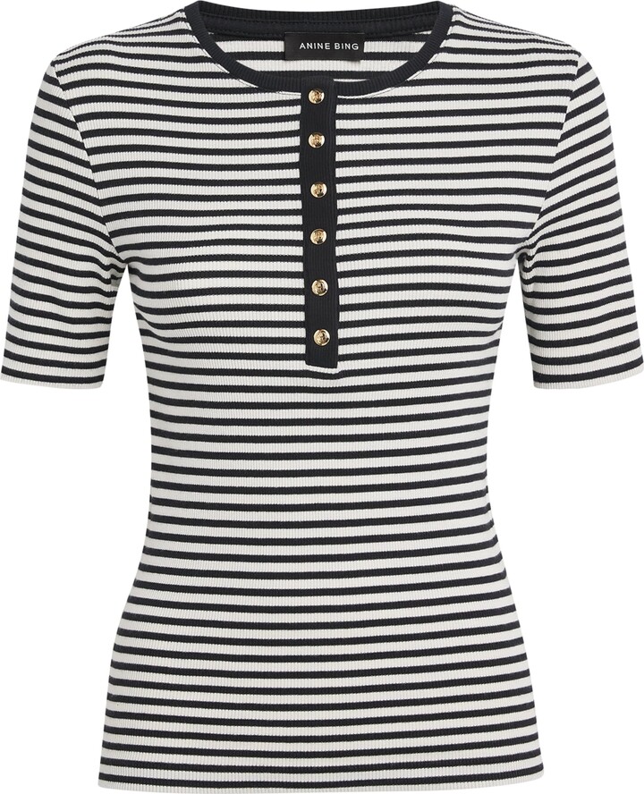 Anine Bing Stretch-Cotton Alessia T-Shirt