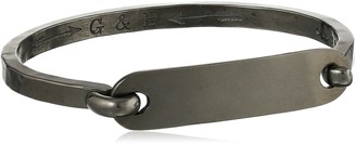 Giles & Brother Giles and Brother Men's G&B Tag with Hinge Hematite Identification Cuff Bracelet