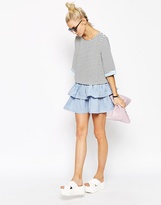 Thumbnail for your product : The Laden Showroom X ILOVEFRIDAY X I Love Friday Stripe Rara Mini Skirt