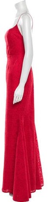Mestiza New York Lace Pattern Long Dress Red