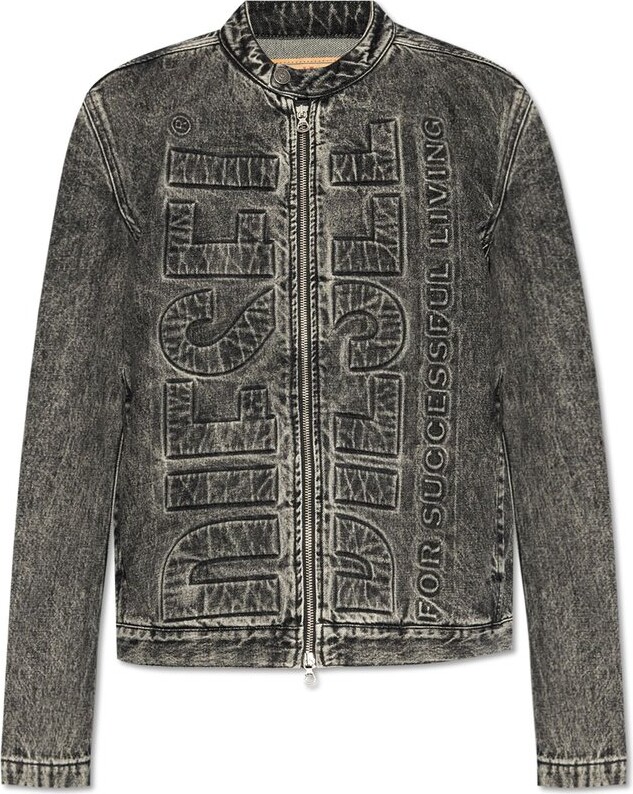 Diesel D-Glory-S1 Logo Embossed Denim Jacket