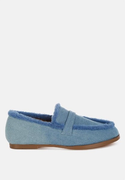Rag & Co Rag&CoWomensNivenaFurDetailDenimLoafers5