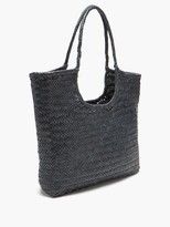 Thumbnail for your product : DRAGON DIFFUSION Triple Jump Small Woven-leather Basket Bag - Navy