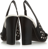 Thumbnail for your product : Tory Burch Kay polka-dot leather slingback pumps