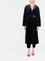 Thumbnail for your product : Blanca Vita Velvet-Effect Tie-Waist Coat