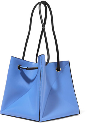 Victoria Beckham Cube Small Two-tone Leather Shoulder Bag - Blue