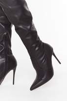 Thumbnail for your product : Nasty Gal Womens What's Your Point Faux Leather Thigh-High Boots - black - 6