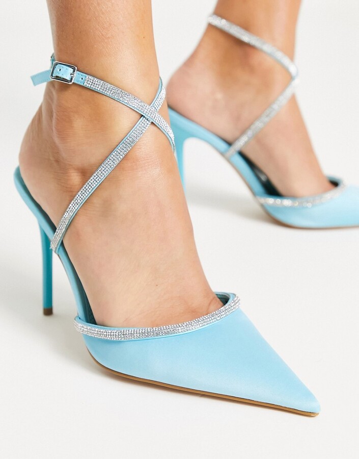 SIMMI Shoes Simmi London Karoline high heels with rhinestone bow in beige -  ShopStyle Pumps