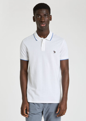 Paul Smith Slim-Fit White Zebra Logo Cotton Polo Shirt With Contrast Tipping