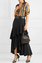 Thumbnail for your product : Alice + Olivia Alice Olivia - Martina Asymmetric Ruffled Crepe Maxi Skirt - Black