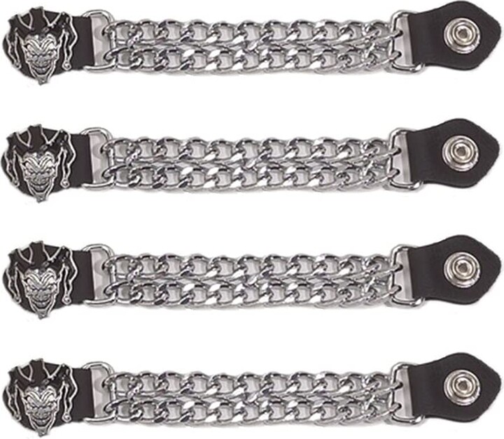 GARGOYLE BELLS Motorcycle Vest Extenders Set Biker Vest Chain with