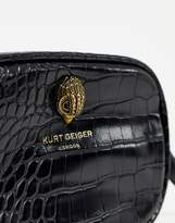 Thumbnail for your product : Kurt Geiger London Eagle black croc camera cross body bag