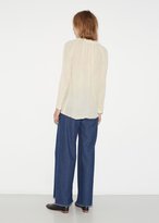 Thumbnail for your product : Raquel Allegra Shirred Collar Blouse Champagne Size: US 0