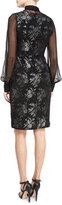 Thumbnail for your product : Nanette Lepore Long-Sleeve Silk Chiffon Tie-Neck Top, Black