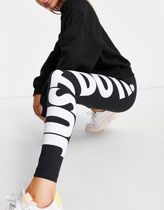 Nike Just Do It high-rise leggings in black - ShopStyle