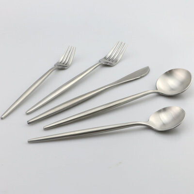 Latitude Run 20-Piece 18/10 Stainless Steel Flatware Set Durable Silverware For 4 Matte Finish Dishwasher Safe Elegant Design For Everyday And Formal Use