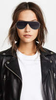 Thumbnail for your product : Victoria Beckham Grooved Metal Visor Sunglasses