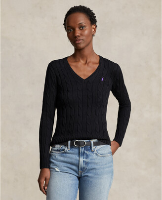 Polo Ralph Lauren Cable-Knit Cotton V-Neck Jumper - ShopStyle