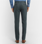 Thumbnail for your product : Incotex Slim-Fit Patterned Wool-Blend Trousers