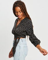 Thumbnail for your product : Calli - Women's Black Shirts & Blouses - Tara Wrap Top - Size One Size, 18 at The Iconic