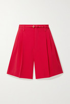 Thumbnail for your product : RED Valentino Belted Pleated Crepe Shorts