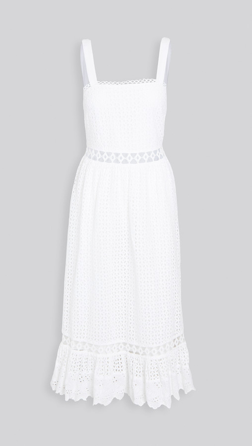 white maxi eyelet dress