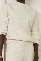 Thumbnail for your product : Base Range + Net Sustain Tauro Ribbed Recycled Wool And Organic Cotton-blend Sweater - Off-white