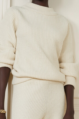 Base Range + Net Sustain Tauro Ribbed Recycled Wool And Organic Cotton-blend Sweater - Off-white