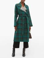 Thumbnail for your product : See by Chloe Belted Checked Twill Trench Coat - Womens - Green Multi