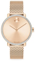Thumbnail for your product : Movado Bold Rose Gold Ion-Plated Stainless Steel, Crystal & Mesh-Link Bracelet Watch
