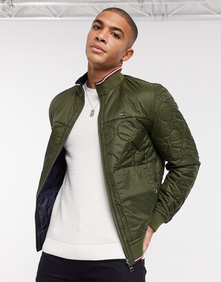 Tommy Hilfiger reversible quilt bomber jacket in olive green/navy -  ShopStyle Outerwear