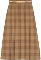 Thumbnail for your product : Gucci Check wool A-line skirt