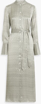 Thumbnail for your product : Equipment Connell printed silk-satin maxi shirt dress