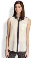 Thumbnail for your product : Marc by Marc Jacobs Francesca Silk Contrast-Trimmed Shirt