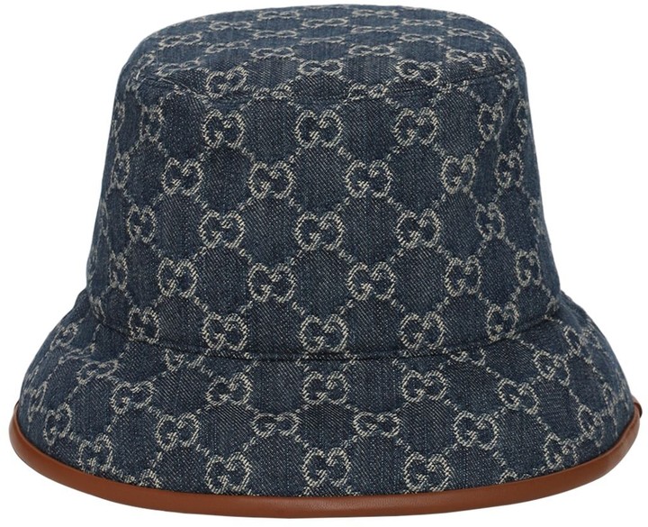 Gg Cotton Canvas Bucket Hat Luisaviaroma Men Accessories Headwear Hats 
