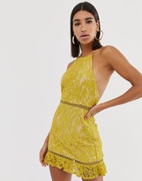 Thumbnail for your product : Fashion Union high neck lace dress with low back