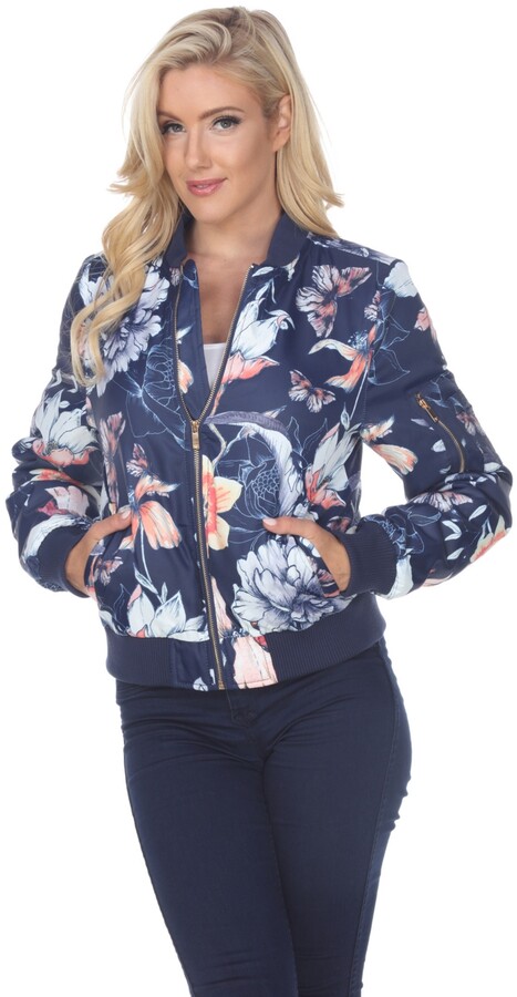 black floral bomber jacket