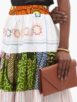 Thumbnail for your product : RIANNA + NINA Kendima Printed Cotton-volant Midi Skirt - Blue Multi