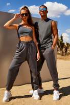 Thumbnail for your product : boohoo Hers One Shoulder Crop Top & Jogger Set