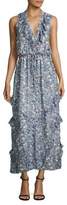 Thumbnail for your product : Saloni Lizzie Ruffled Silk Maxi Dress