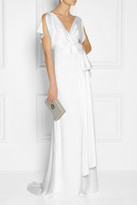 Thumbnail for your product : Temperley London Rosemary wrap-effect silk-satin gown