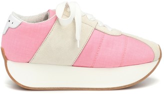 Marni Big Foot mesh and suede sneakers